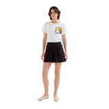Compañía Fantástica - 62C43124 – Shorts negros 100% algodón con cintura elástica - Mujer