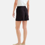 Compañía Fantástica - 62C43124 – Shorts negros 100% algodón con cintura elástica - Mujer