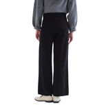 Compañía Fantástica - 63C-10201 - Pantalones negros básicos de punto Jacquard con cintura elástica - Mujer