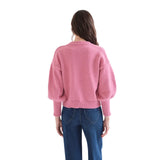 Compañía Fantástica - 63C-10248 - Jersey básico rosa de lana con mangas abullonadas - Mujer