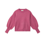 Compañía Fantástica - 63C-10248 - Jersey básico rosa de lana con mangas abullonadas - Mujer