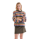 Compañía Fantástica - 63C-10308 - Jersey de cuello redondo con estampado de rayas - Mujer