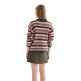 Compañía Fantástica - 63C-10308 - Jersey de cuello redondo con estampado de rayas - Mujer
