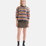 Compañía Fantástica - 63C-10308 - Jersey de cuello redondo con estampado de rayas - Mujer