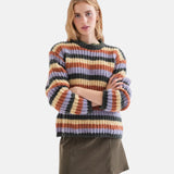 Compañía Fantástica - 63C-10308 - Jersey de cuello redondo con estampado de rayas - Mujer