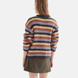 Compañía Fantástica - 63C-10308 - Jersey de cuello redondo con estampado de rayas - Mujer