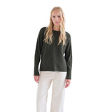 Compañía Fantástica - 63C-10401 - Jersey verde de viscosa con cuello redondo - Mujer