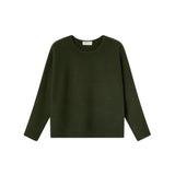 Compañía Fantástica - 63C-10401 - Jersey verde de viscosa con cuello redondo - Mujer