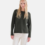 Compañía Fantástica - 63C-10401 - Jersey verde de viscosa con cuello redondo - Mujer