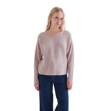 Compañía Fantástica - 63C-10402 - Jersey beige de viscosa con cuello redondo - Mujer