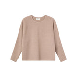 Compañía Fantástica - 63C-10402 - Jersey beige de viscosa con cuello redondo - Mujer