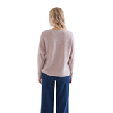 Compañía Fantástica - 63C-10402 - Jersey beige de viscosa con cuello redondo - Mujer
