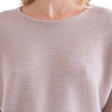 Compañía Fantástica - 63C-10402 - Jersey beige de viscosa con cuello redondo - Mujer