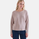 Compañía Fantástica - 63C-10402 - Jersey beige de viscosa con cuello redondo - Mujer