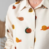 Compañía Fantástica - 63C-11016 - Camisa de viscosa con estampado de caracoles - Mujer