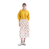 Compañía Fantástica - 63C-11017 - Falda midi de viscosa con estampado de caracoles - Mujer