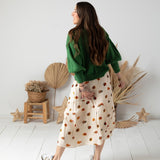 Compañía Fantástica - 63C-11017 - Falda midi de viscosa con estampado de caracoles - Mujer
