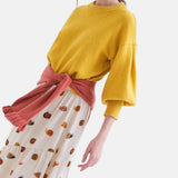 Compañía Fantástica - 63C-11017 - Falda midi de viscosa con estampado de caracoles - Mujer