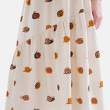Compañía Fantástica - 63C-11017 - Falda midi de viscosa con estampado de caracoles - Mujer