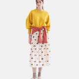 Compañía Fantástica - 63C-11017 - Falda midi de viscosa con estampado de caracoles - Mujer