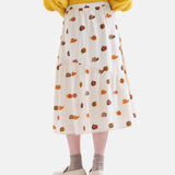 Compañía Fantástica - 63C-11017 - Falda midi de viscosa con estampado de caracoles - Mujer