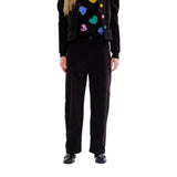 Compañía Fantástica - 63C-11034 - Pantalones negros de pana con bolsillos laterales - Mujer