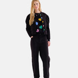 Compañía Fantástica - 63C-11034 - Pantalones negros de pana con bolsillos laterales - Mujer