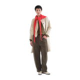 Compañía Fantástica - 63C-11052 - Trench beige 100% algodón con lazada y bolsillos laterales - Mujer