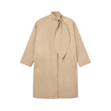 Compañía Fantástica - 63C-11052 - Trench beige 100% algodón con lazada y bolsillos laterales - Mujer