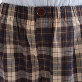 Compañía Fantástica - 63C-11055 - Pantalones marrones 100% algodón de cuadros - Mujer