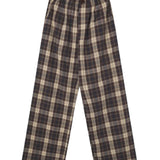 Compañía Fantástica - 63C-11055 - Pantalones marrones 100% algodón de cuadros - Mujer