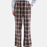 Compañía Fantástica - 63C-11055 - Pantalones marrones 100% algodón de cuadros - Mujer