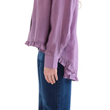 Compañía Fantástica - 63C-11060 - Camisa malva de manga larga con pañuelo y bajo desigual - Mujer