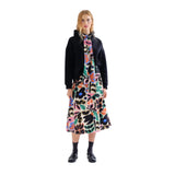 Compañía Fantástica - 63C-12008 - Sudadera negra de forro polar con lazada estampada - Mujer
