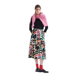 Compañía Fantástica - 63C-12011 - Falda midi estampada de crepe con cintura elástica - Mujer