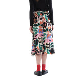 Compañía Fantástica - 63C-12011 - Falda midi estampada de crepe con cintura elástica - Mujer