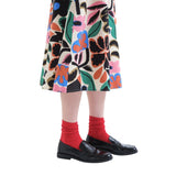 Compañía Fantástica - 63C-12011 - Falda midi estampada de crepe con cintura elástica - Mujer