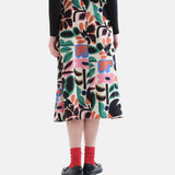 Compañía Fantástica - 63C-12011 - Falda midi estampada de crepe con cintura elástica - Mujer