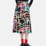 Compañía Fantástica - 63C-12011 - Falda midi estampada de crepe con cintura elástica - Mujer