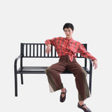 Compañía Fantástica - 63C-40001 - Camisa 100% algodón con estampado de cuadros - Mujer