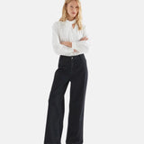 Compañía Fantástica - 63C-47007 - Pantalones vaqueros negros con bolsillos de corazones - Mujer