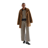 Compañía Fantástica - 64C-10272 - Pantalones con estampado de rayas beige y negras - Mujer