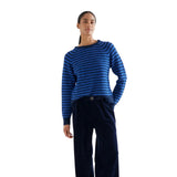 Compañía Fantástica - 64C-10466 - Jersey azul de lana con estampado de rayas - Mujer