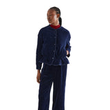 Compañía Fantástica - 64C-11125 - Chaqueta azul marino acolchada con bolsillos y forro - Mujer