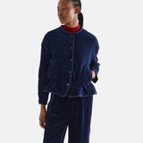 Compañía Fantástica - 64C-11125 - Chaqueta azul marino acolchada con bolsillos y forro - Mujer