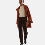 Compañía Fantástica - 64C-11130 - Pantalones marrones de terciopelo con cintura elástica - Mujer