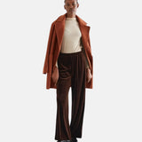 Compañía Fantástica - 64C-11130 - Pantalones marrones de terciopelo con cintura elástica - Mujer