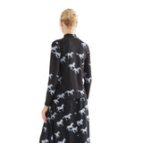 Compañía Fantástica - 64C-12107 - Camiseta negra de manga larga con estampado de caballos - Mujer