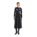 Compañía Fantástica - 64C-12109 - Vestido negro midi con estampado de caballos - Mujer