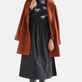 Compañía Fantástica - 64C-12109 - Vestido negro midi con estampado de caballos - Mujer